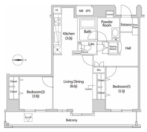 グレイスコート木場の物件間取画像